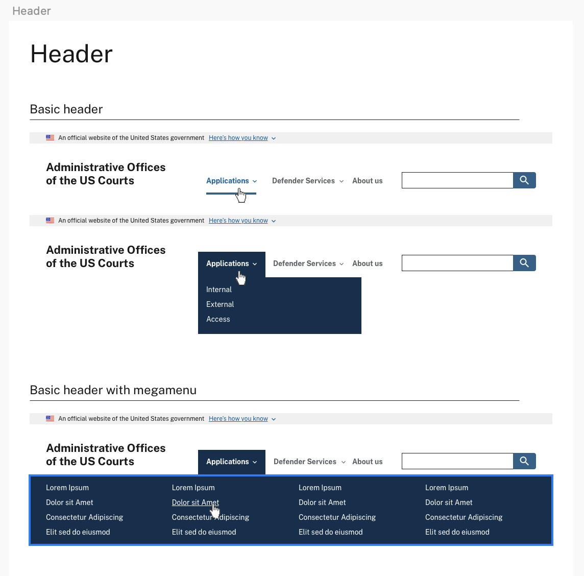 US Federal Courts Design System